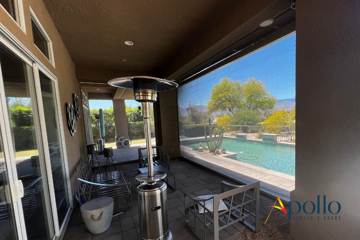 Motorized Patio Enclosure Inside View.